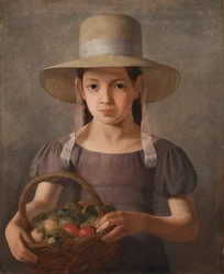 Mädchen mit Obst in einem Korb, um 1827