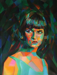 Lebendige geometrische Frau