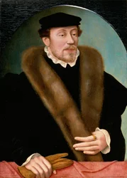 Porträt eines Gentlemans in Wams und Hut