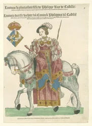 Porträt von Eleonora von Frankreich zu Pferd