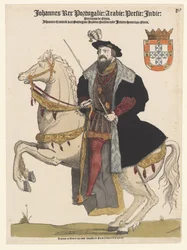 Porträt von Johannes III. von Portugal zu Pferd