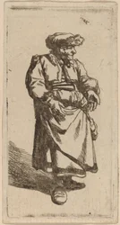 Stehende alte Frau