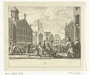 Aufstand bei der Beerdigung von Daniël Raap auf dem Dam in Amsterdam im Jahr 1754