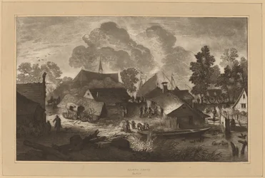 Dorf mit Teich, um 1782
