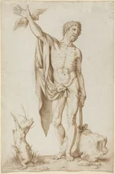 Allegorie der Armut, die den Verstand behindert