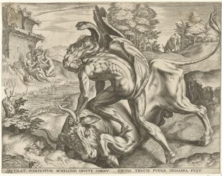 Herkules ringt mit Acheloüs