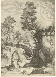 Landschaft mit der Vision des Hl. Franziskus von Assisi
