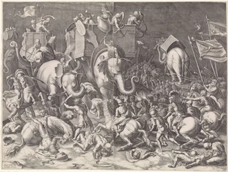 Schlacht bei Zama zwischen Scipio und Hannibal, bei Nacht