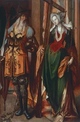 Der Kaiser Konstantin und die Heilige Helena, auf Holz gemalt