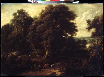 Landschaft in Flandern mit Kuhherde