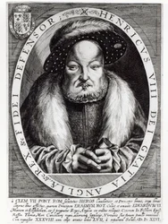 Porträt von Heinrich VIII., graviert von Peter Isselburg, 1646