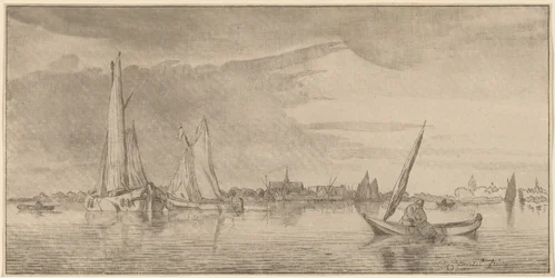 Fluss mit Stadt