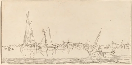 Fluss mit Stadt