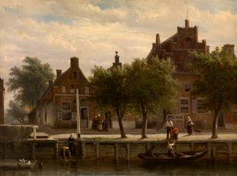 Blick auf den Hafen von Hasselt, Overijssel