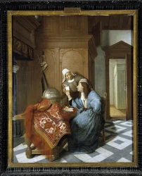 Der Brief. Gemälde von Cornelis de Man (1621-1706). Musée des Beaux Arts, Longchamp, Marseille