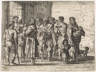 Bettler vor einem Kloster (Serientitel: Genrebilder)