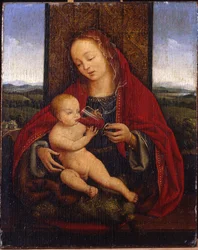 Die Madonna und das Kind auf dem Thron