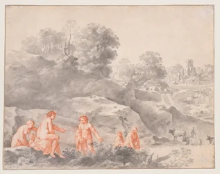 Aktfiguren in einer Landschaft (möglicherweise Diana und Kallisto)