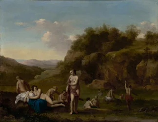 Landschaft mit badenden Nackten