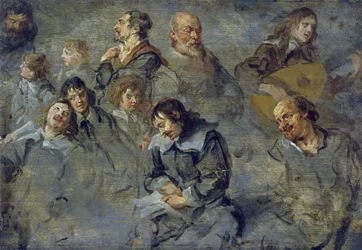 Studien männlicher Köpfe, von Cornelis Schut
