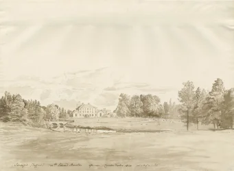 Somerford Hall: Sepia-Zeichnung