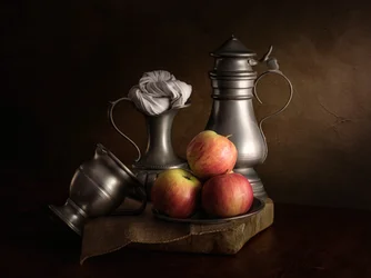 Klassische Äpfel und Zinn