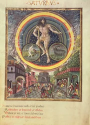 C129 Saturn mit den Tierkreiszeichen Wassermann und Steinbock, aus 