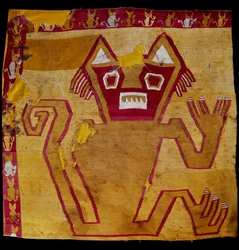 Präkolumbianische Kunst, Nazca-Kultur: Stofffragment mit zoomorpher Darstellung