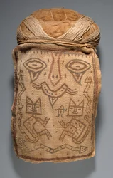 Falscher Kopf für Bestattungsbündel oder Mumienmaske, 200-100 v. Chr.