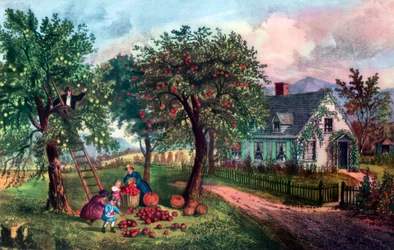 Amerikanisches Gehöft im Herbst, 1869