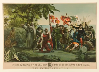 Erste Landung von Kolumbus an den Ufern der Neuen Welt