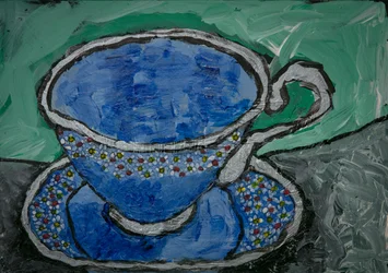 Blaues Blumen-Teetasse