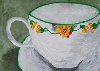 Gemütliche Blumen Teetasse