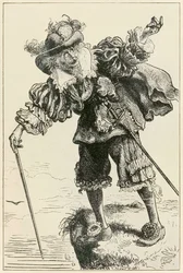 Atheist lacht über Christian und Hopeful aus The Pilgrims Progress From This World, To That Which Is To Come von John Bunyan (1628-1688) Illustration von Thomas Dalziel (1823-1906)