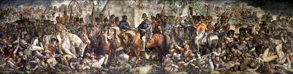 Das Treffen von Wellington und Blücher nach der Schlacht von Waterloo