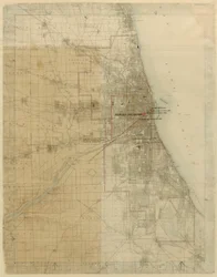 Plan von Chicago, Chicago, Illinois, Diagramm zur Stadtentwicklung, 1909