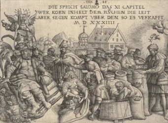 Illustration zu Sprüche 11:26, 1534