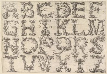 Verziertes römisches Majuskelalphabet, ca. 1520