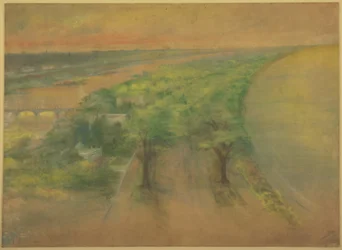 Tafel 50 A aus Plan von Chicago 1909: Chicago. Blick auf den vorgeschlagenen Park an der Südküste nach Nordwesten zur Stadt.