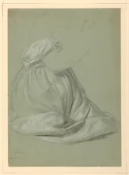 Draperiestudie für "Eine Magdalena"