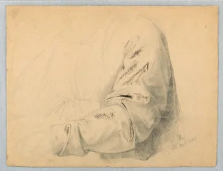 Draperiestudie des Mieders, 1. Dezember 1845