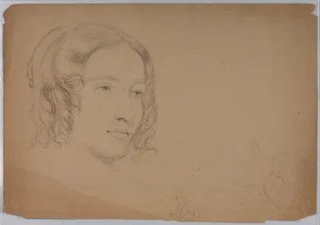 Skizzen von Frauenköpfen, 1840er Jahre