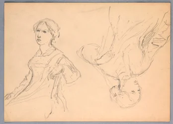 Sitzende Frau, zwei Studien, 1870
