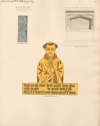 Grab und Messingplatte von Alan Porter aus der Kirche von Chiselhurst