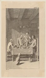 Bunkel mit Ribble und Richmond im Wirtshaus, Blatt 10 aus „Leben, Bemerkungen und Meinungen Johann Bunkels“