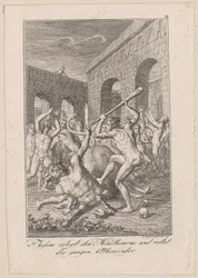 Theseus erlegt den Minotaurus und rettet die jungen Athener, Blatt 3 zu Beckers „Theseus“