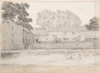 Merton Hall, Appleby, um 1916 (Kohle und Bleistift auf Karton)