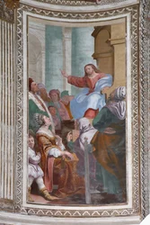 Jesus predigt im Tempel