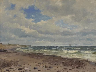 Ein Strand mit Dünen. Die Westküste von Jütland