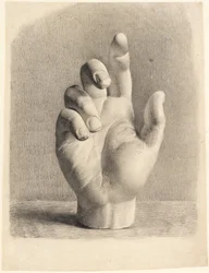 Eine Hand, nach Gips gezeichnet